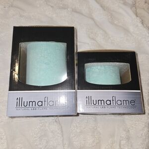 Bundle Of 2 Illumaflame Frosted Glass LED Candles Remote Ready
